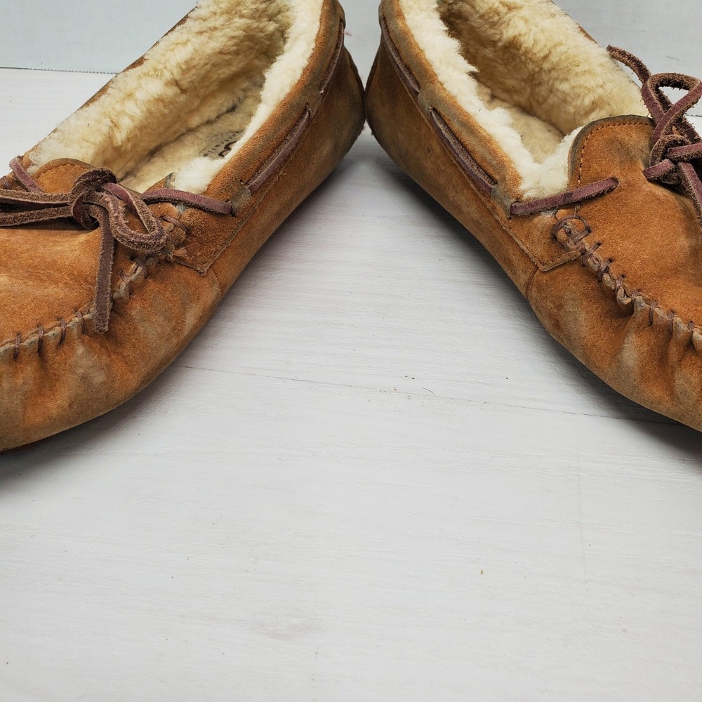 UGG Australia Ansley Moccasin Slippers Womens Size 7 Suede Leather Lined Loafers - Picture 9 of 16